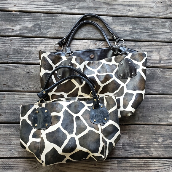 Animal print totes brown white - Picture 1 of 13
